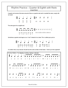 notes and rests worksheets key